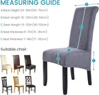 Velvet Large Size Dining Chair Covers Stretch Room (Set of 6)