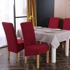 Velvet Large Size Dining Chair Covers Stretch Room (Set of 6)
