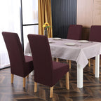 Velvet Large Size Dining Chair Covers Stretch Room (Set of 6)