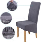 Velvet Large Size Dining Chair Covers Stretch Room (Set of 6)