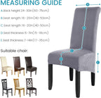 Velvet Large Size Dining Chair Covers Stretch Room (Set of 6)