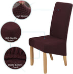Velvet Large Size Dining Chair Covers Stretch Room (Set of 6)