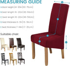 Velvet Large Size Dining Chair Covers Stretch Room (Set of 6)
