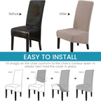 Velvet Large Size Dining Chair Covers Stretch Room (Set of 6)
