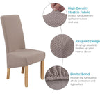 Velvet Large Size Dining Chair Covers Stretch Room (Set of 6)
