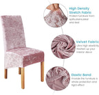 Velvet Large Size Dining Chair Covers Stretch Room (Set of 6)