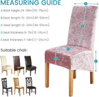 Velvet Large Size Dining Chair Covers Stretch Room (Set of 6)