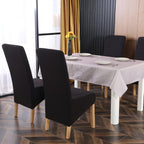 Velvet Large Size Dining Chair Covers Stretch Room (Set of 6)