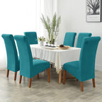 Velvet Large Size Dining Chair Covers Stretch Room (Set of 6)
