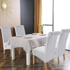 Velvet Large Size Dining Chair Covers Stretch Room (Set of 6)