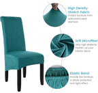 Velvet Large Size Dining Chair Covers Stretch Room (Set of 6)