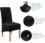 Velvet Large Size Dining Chair Covers Stretch Room (Set of 6)