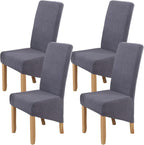 Velvet Large Size Dining Chair Covers Stretch Room (Set of 6)