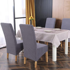 Velvet Large Size Dining Chair Covers Stretch Room (Set of 6)