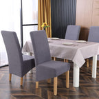 Velvet Large Size Dining Chair Covers Stretch Room (Set of 6)