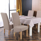 Velvet Large Size Dining Chair Covers Stretch Room (Set of 6)