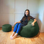 Velvet Slouchbag Bean Bag Luxury Plush Living Room