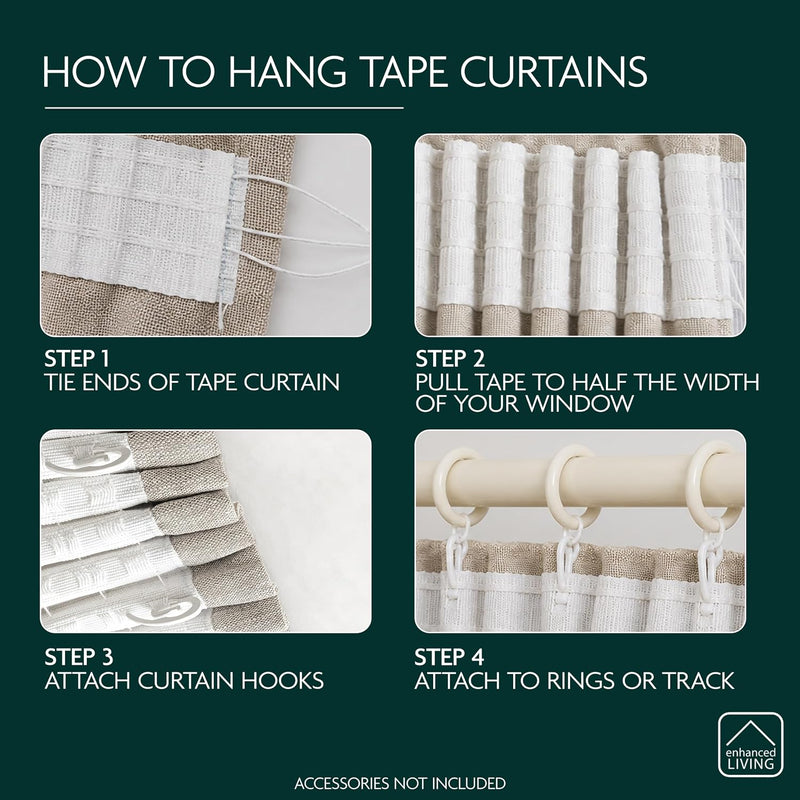 Velvet Thermal 100% Blackout Curtains with Tape Top
