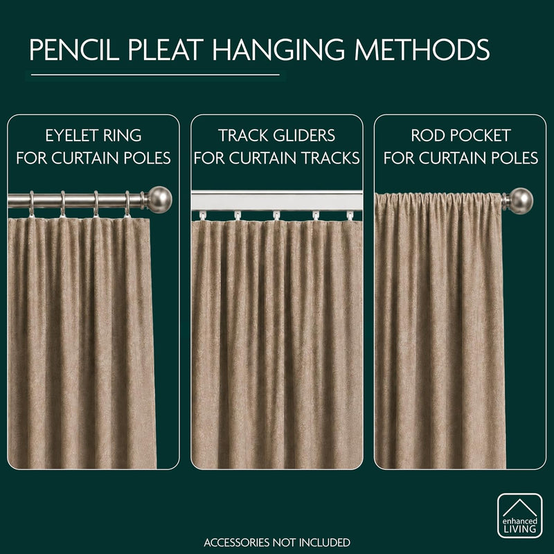 Velvet Thermal 100% Blackout Curtains with Tape Top