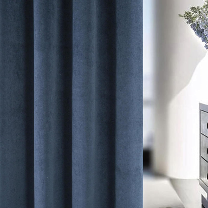 Velvet Thermal 100% Blackout Curtains with Tape Top