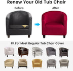 Velvet Tub Chair Slipcover High Stretch Club Covers