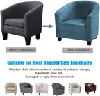 Velvet Tub Chair Slipcover High Stretch Club Covers