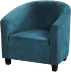 Velvet Tub Chair Slipcover High Stretch Club Covers