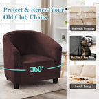Velvet Tub Chair Slipcover High Stretch Club Covers