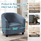 Velvet Tub Chair Slipcover High Stretch Club Covers