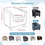 Velvet Tub Chair Slipcover High Stretch Club Covers