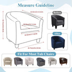 Velvet Tub Chair Slipcover High Stretch Club Covers