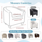 Velvet Tub Chair Slipcover High Stretch Club Covers