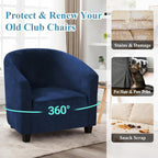 Velvet Tub Chair Slipcover High Stretch Club Covers
