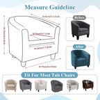 Velvet Tub Chair Slipcover High Stretch Club Covers