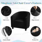 Velvet Tub Chair Slipcover High Stretch Club Covers