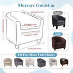 Velvet Tub Chair Slipcover High Stretch Club Covers