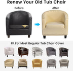 Velvet Tub Chair Slipcover High Stretch Club Covers