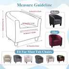 Velvet Tub Chair Slipcover High Stretch Club Covers