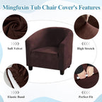 Velvet Tub Chair Slipcover High Stretch Club Covers