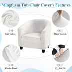 Velvet Tub Chair Slipcover High Stretch Club Covers