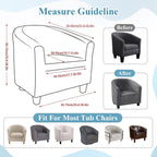 Velvet Tub Chair Slipcover High Stretch Club Covers