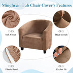 Velvet Tub Chair Slipcover High Stretch Club Covers