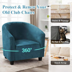 Velvet Tub Chair Slipcover High Stretch Club Covers