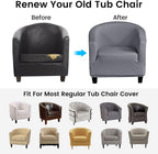 Velvet Tub Chair Slipcover High Stretch Club Covers