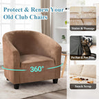 Velvet Tub Chair Slipcover High Stretch Club Covers
