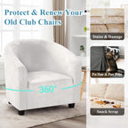 Velvet Tub Chair Slipcover High Stretch Club Covers