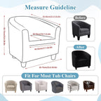 Velvet Tub Chair Slipcover High Stretch Club Covers