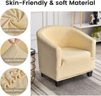 Velvet Tub Chair Slipcover High Stretch Club Covers
