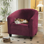 Velvet Tub Chair Slipcover High Stretch Club Covers