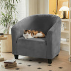 Velvet Tub Chair Slipcover High Stretch Club Covers